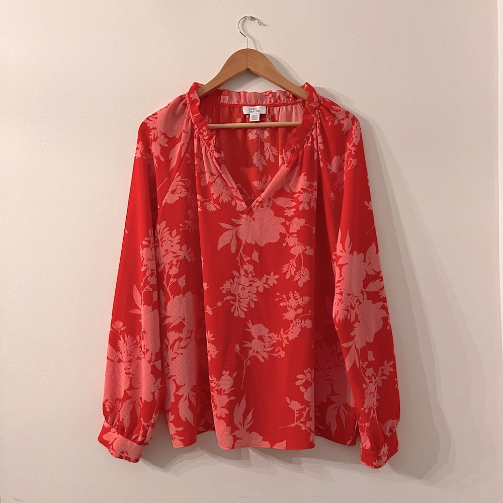 Lord & Taylor Floral Chiffon Blouse